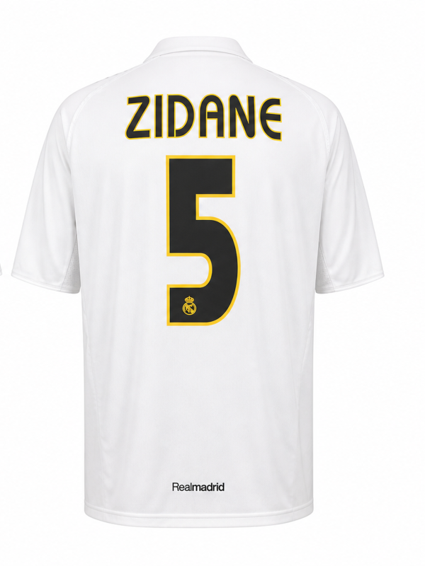 Real Madrid 2002-2003 Home Retro Jersey – ZIDANE #5 (White / Short Sleeve)