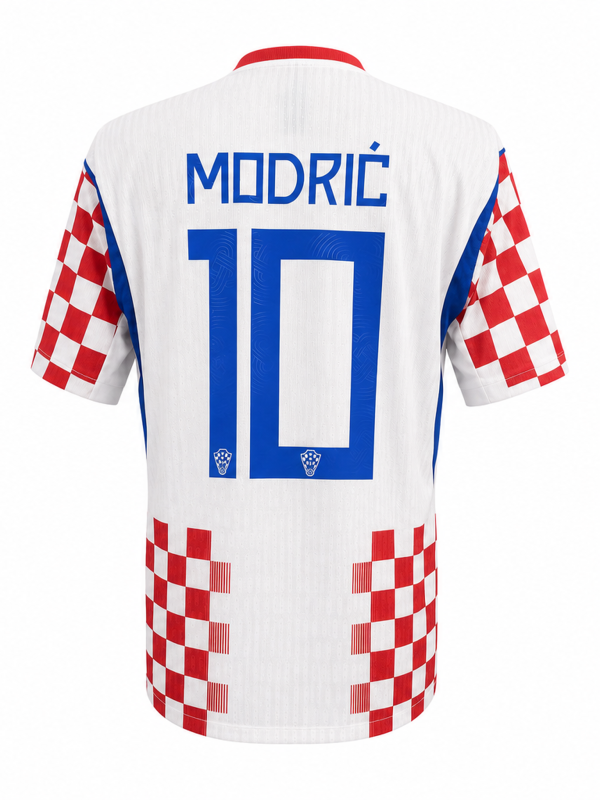 Croatia 2024 Home Jersey – MODRIĆ #10 (Red/White Checker / Short Sleeve)
