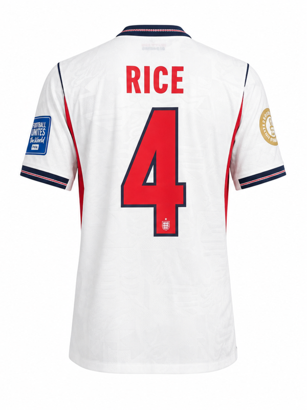 England National Team 2022 Home Fan Version Jersey – RICE #4