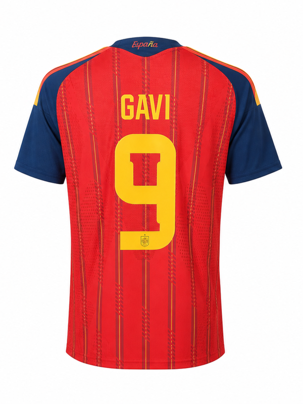 Spain National Team 2024 Home Fan Version Jersey – GAVI #9