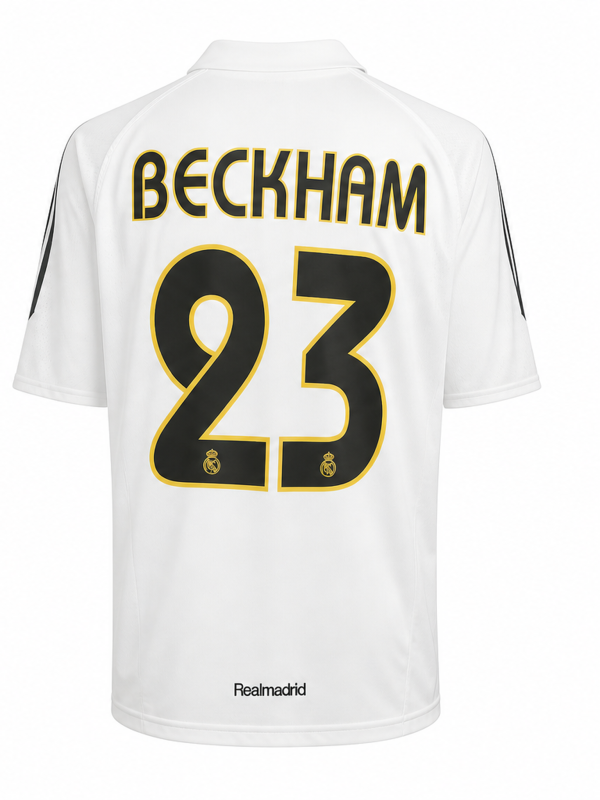 Real Madrid 2003/04 Classic Home Fan Version Jersey – BECKHAM #23