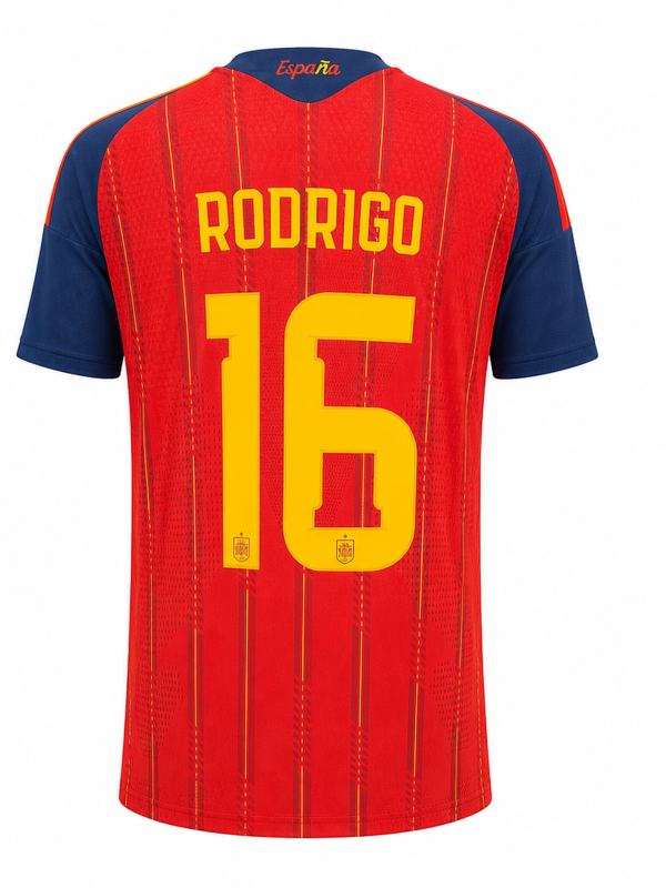 Spain National Team 2024 Home Fan Version Jersey – RODRI #16