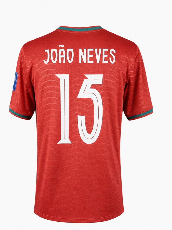 Portugal National Team 2025 Home Fan Version Jersey – JOÃO NEVES #15